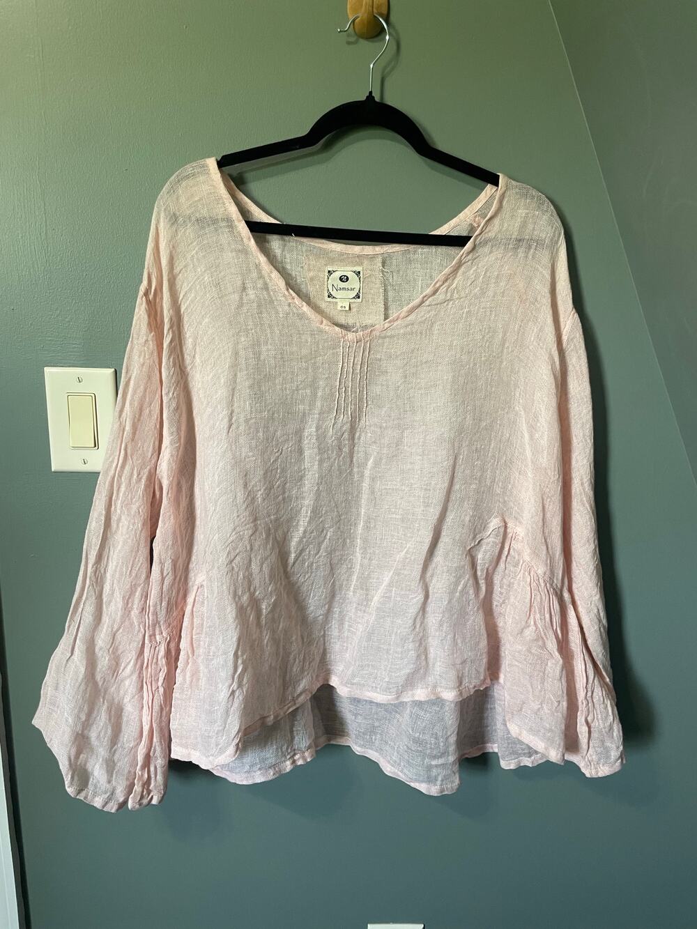 Namsar Pink Linen Oversized Top. OS. Great condition.